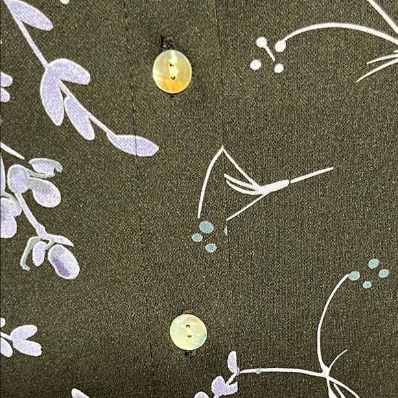 Notations Black Blouse with Lavender Floral Pattern - Picture 7 of 7